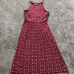 Loft crimson patterned midi